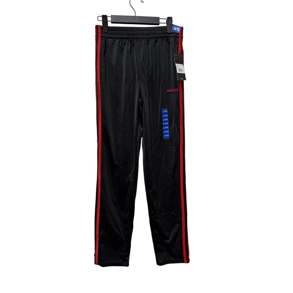 NWT Adidas Sports Pants Youth Large 14/16 Black w/ Stripe